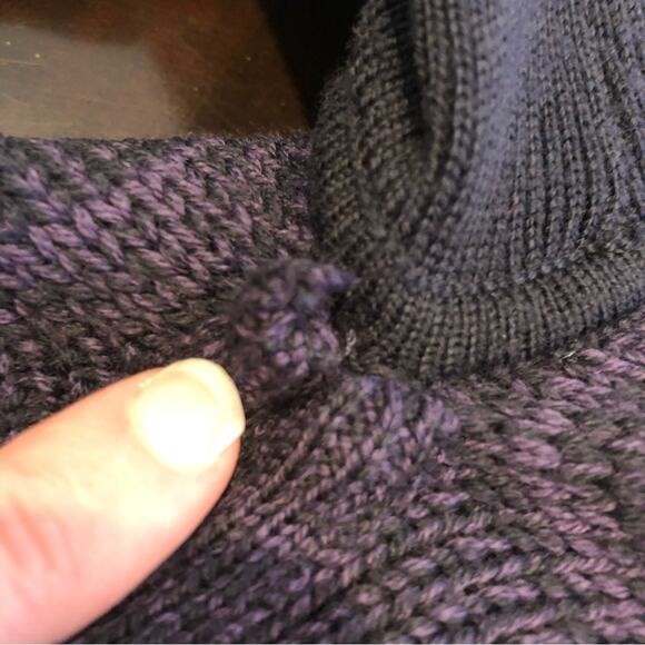 Lululemon Wrap It Up dark purple elbow patch side zip merino wool cardigan 8 - Picture 10 of 16